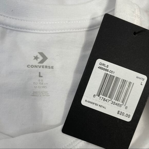 CONVERSE All Star Boxy Graphic T-shirt Girls Size Large Emo Skater Grunge Alt - Picture 6 of 7